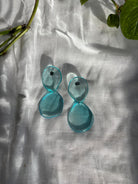 Seaglass - Small Oval - Azure - CiceroniEarringsShivani Vaishnavi