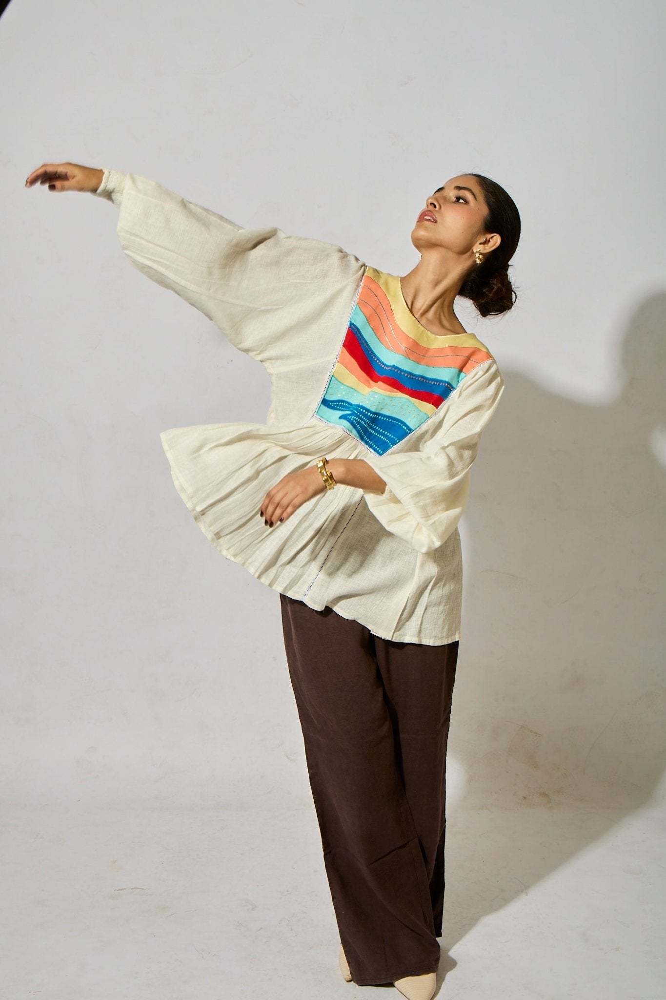 Seascape Frill Top - CiceroniTopsArtbeats by Keerthana