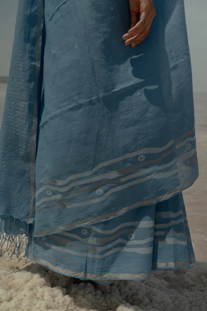 Seawaves Jamdani Saree - CiceroniSareeGulmohar Calcutta