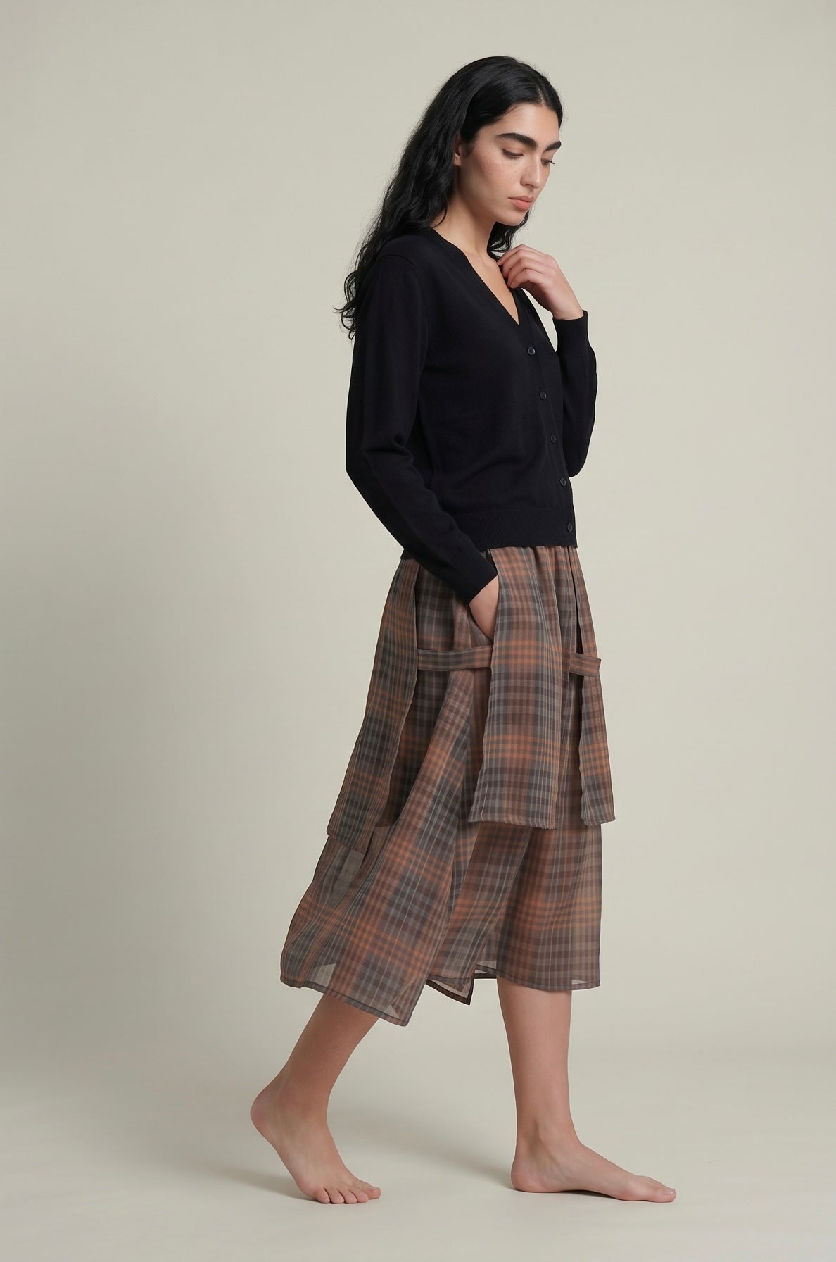 Second Thought Skirt - Peppercorn Weave - CiceroniSkirtsPaeony