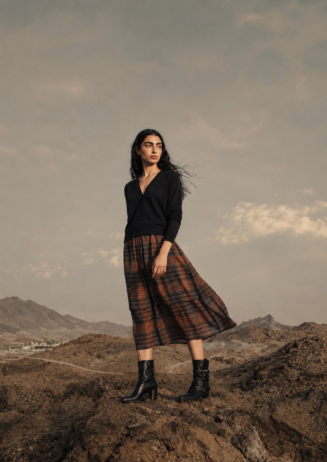 Second Thought Skirt - Peppercorn Weave - CiceroniSkirtsPaeony