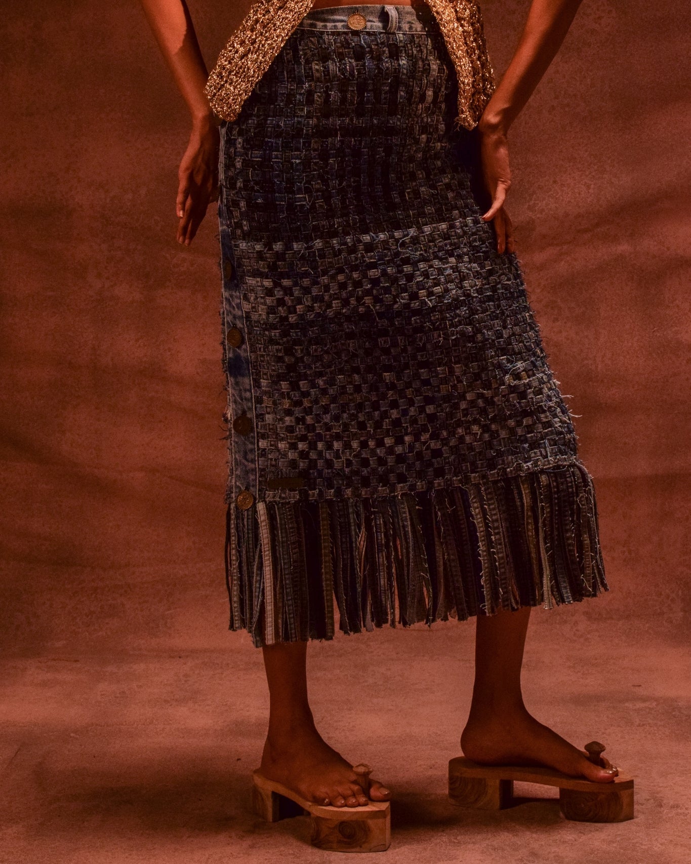 Selvedge Fringe Skirt - CiceroniSkirtsAnam Husain