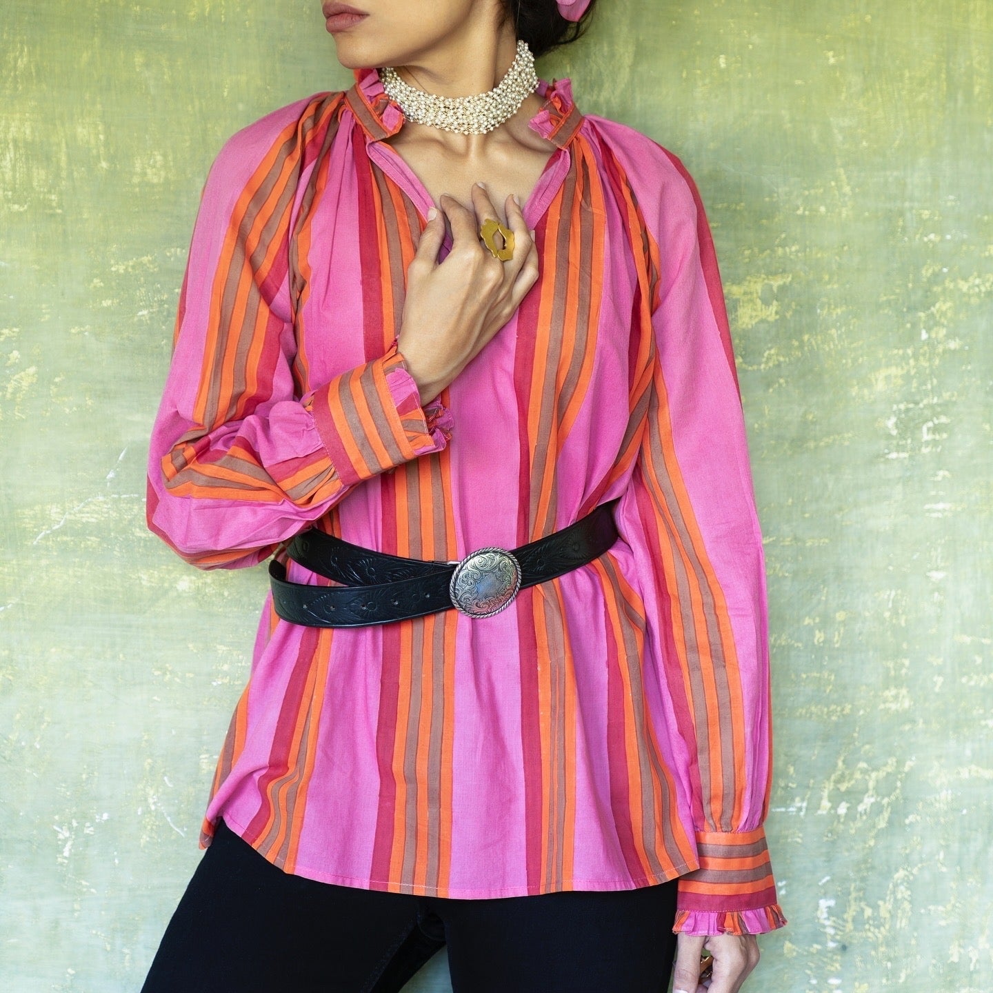 Shae Blouse - Pink - CiceroniTopShaivyaa