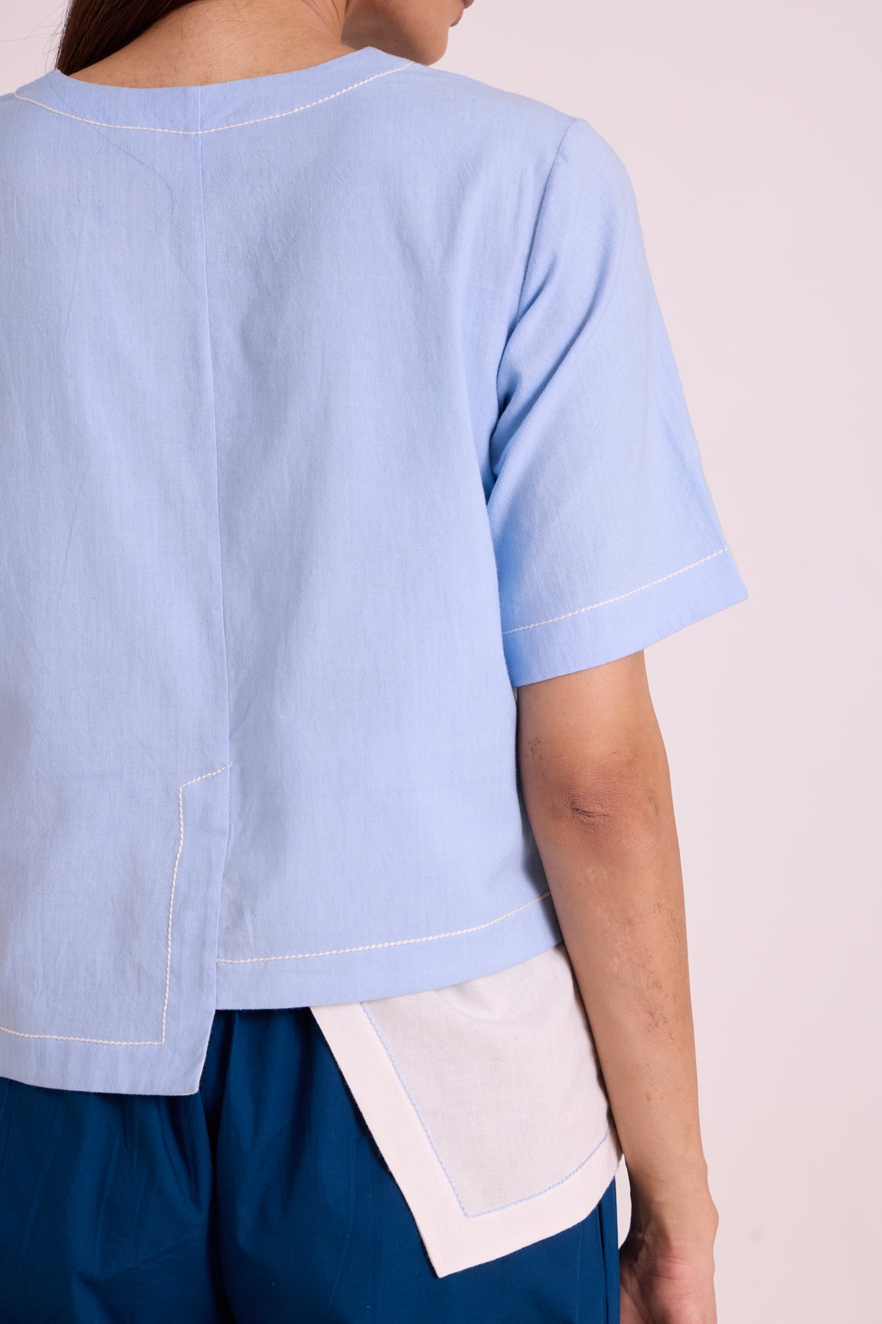 Shelly - Panelled Blues Top & Pant Set - CiceroniCo-ord SetMadder Much