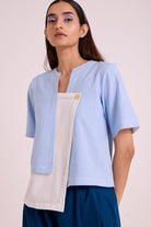 Shelly - Panelled Blues Top & Pant Set - CiceroniCo-ord SetMadder Much