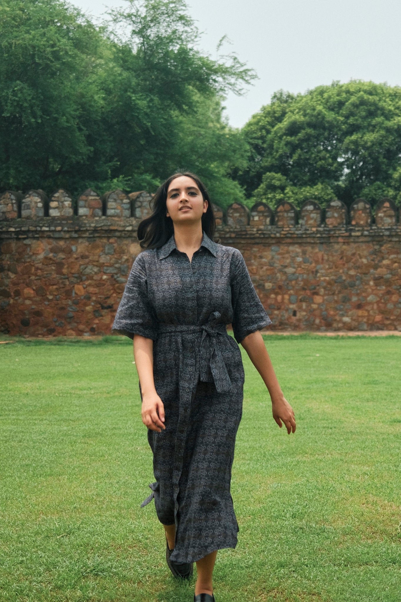 Shirt Dress in AC Jaal Navy - CiceroniDressesNikyta's Workroom