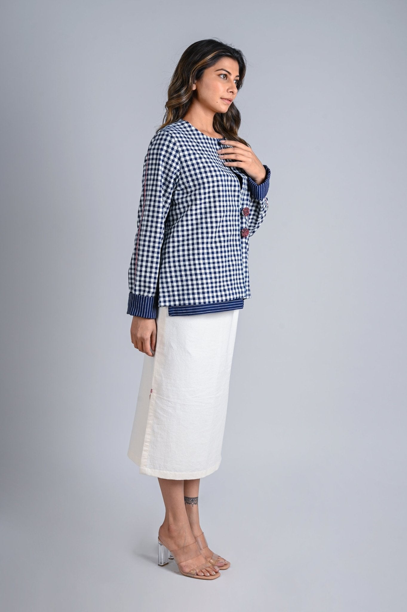 Short Fold Up Sleeve Jacket - CiceroniJacketsRang by Rajvi