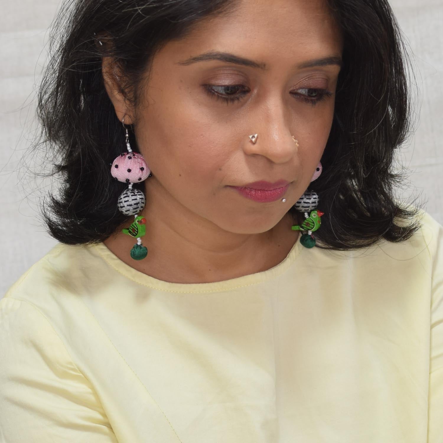 Short Tia earrings - Pink - CiceroniEarringPaulami