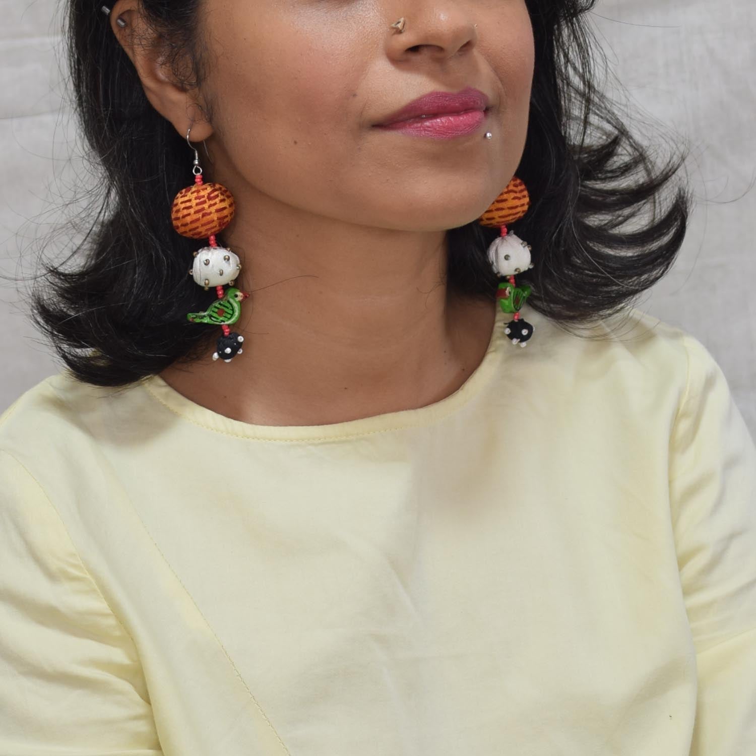 Short Tia earrings - Yellow - CiceroniEarringPaulami