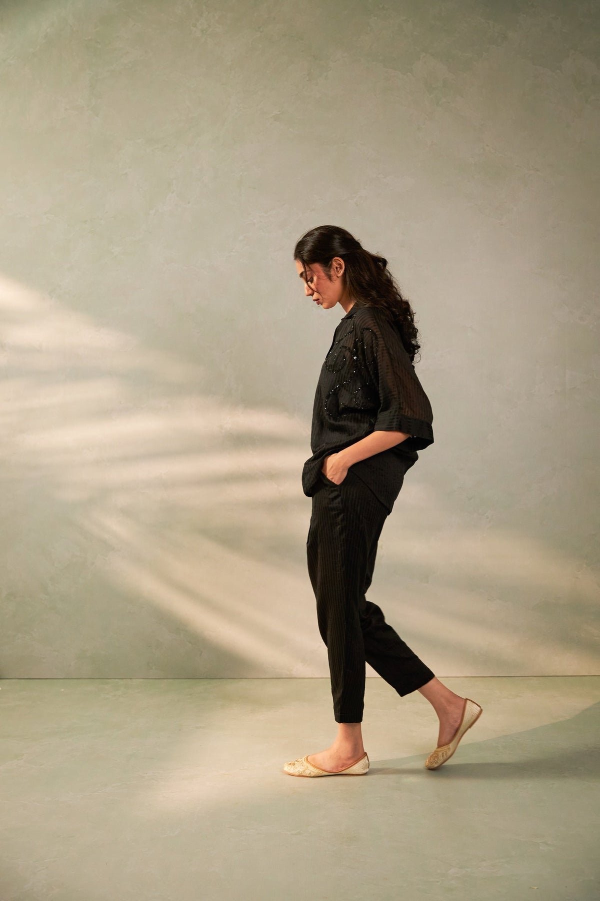 Shyaam Sitara Embroidered Co-ord Set- Set of 2 - CiceroniCo-ord SetPants and Pajamas