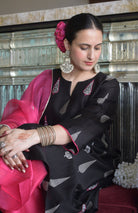Shyam Chanderi Set with Hand Embroidered A line Kurta and Wide Legged Pyjama - CiceroniKurta Set, Festive wearHouse of Moxa