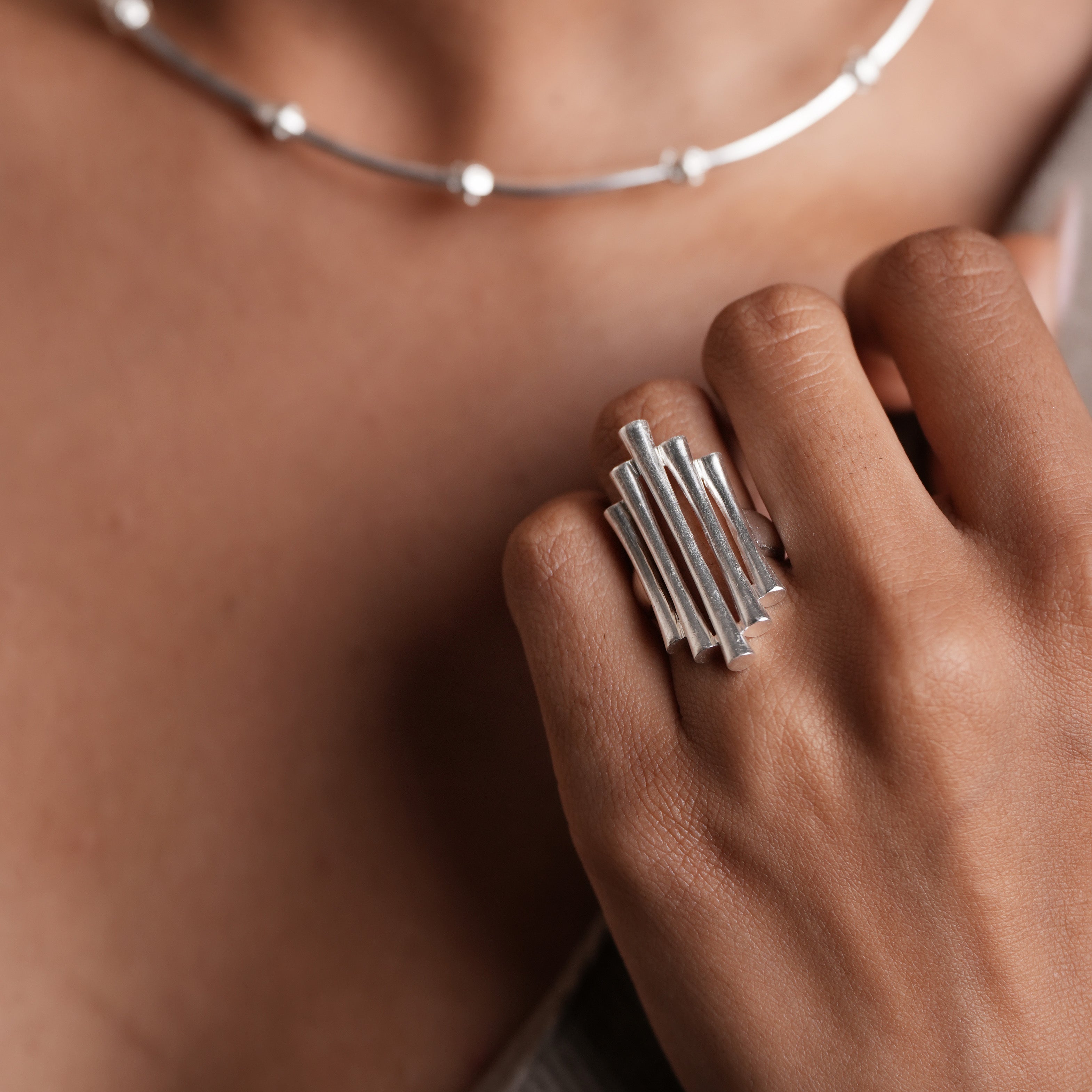 Silver Beam Ring - CiceroniRingUnbent