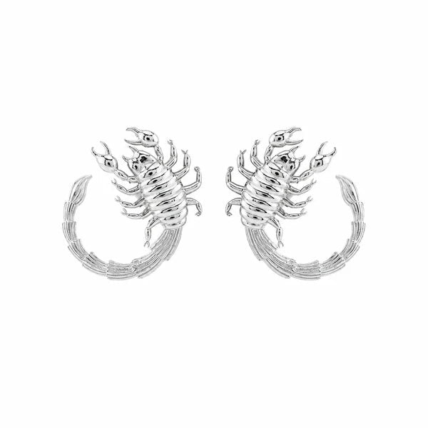 Silver Scorpion Studs - CiceroniEarringUnbent