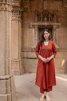 Sindhur Earth Kurta Set with Ajrakh Dupatta - CiceroniKurta Set, Everyday WearMaidaan