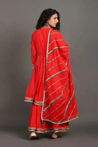 Sindoori Jodha Anarkali Sharara Set - CiceroniKurta Set, Festive WearOmaana