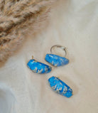 Sky Blue Pinched Earrings and Ring - CiceroniEarrings - RingBoundless by Shilpi