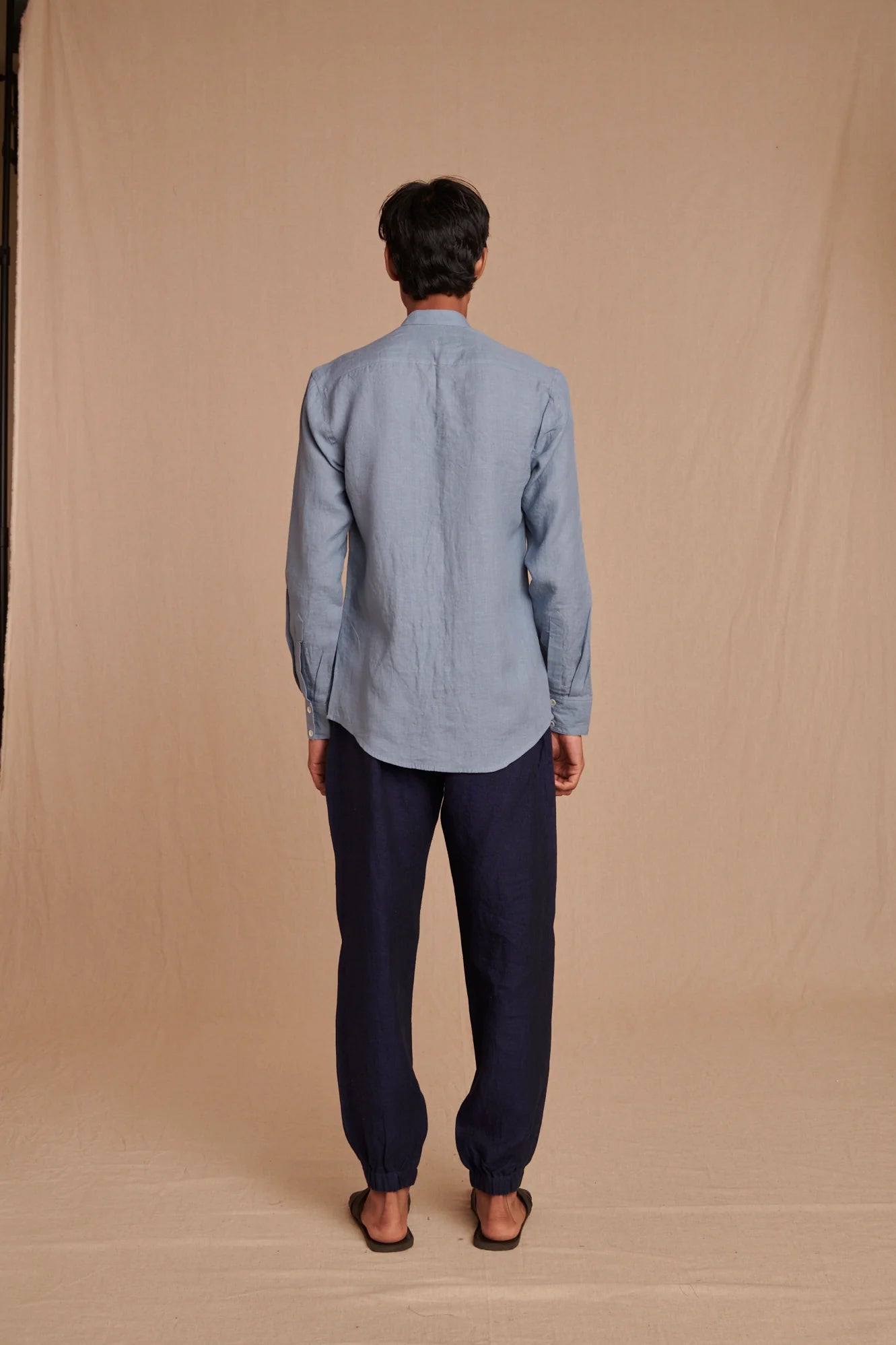 Sky Linen Men's Oxford Shirt - Slim Fit - CiceroniShirtSaphed