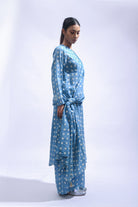 Sky Mud Block Cotton Kurta Set - Kasis - CiceroniKurta Set, Everyday WearJayati Goenka