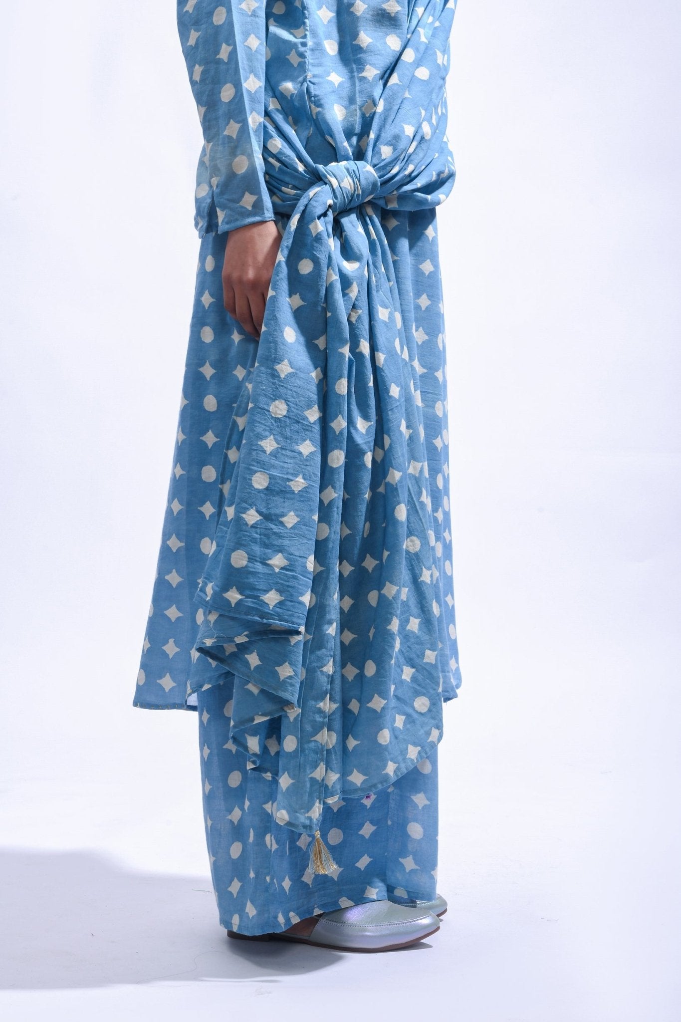Sky Mud Block Cotton Kurta Set - Kasis - CiceroniKurta Set, Everyday WearJayati Goenka