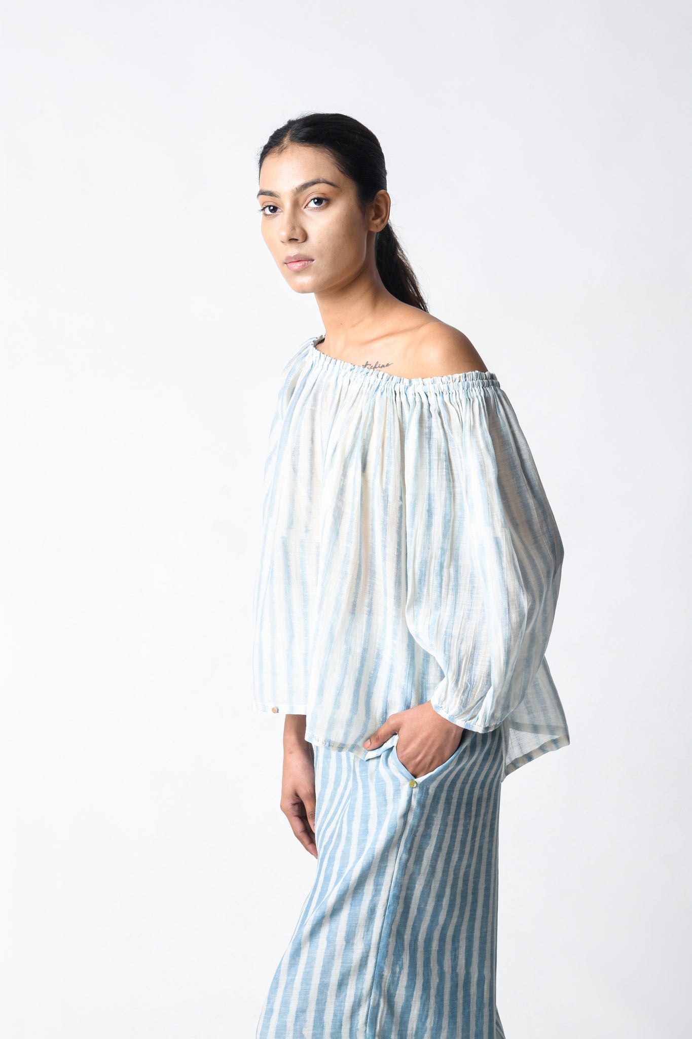 Sky Off Shoulder Co - ord Set - CiceroniCo - ord SetJayati Goenka