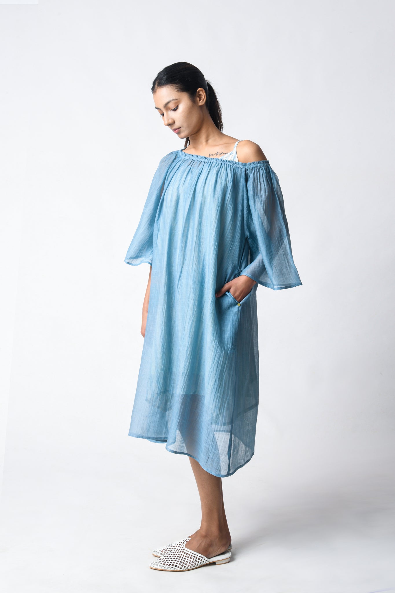 Sky Off - shoulder Dress - CiceroniDressesJayati Goenka