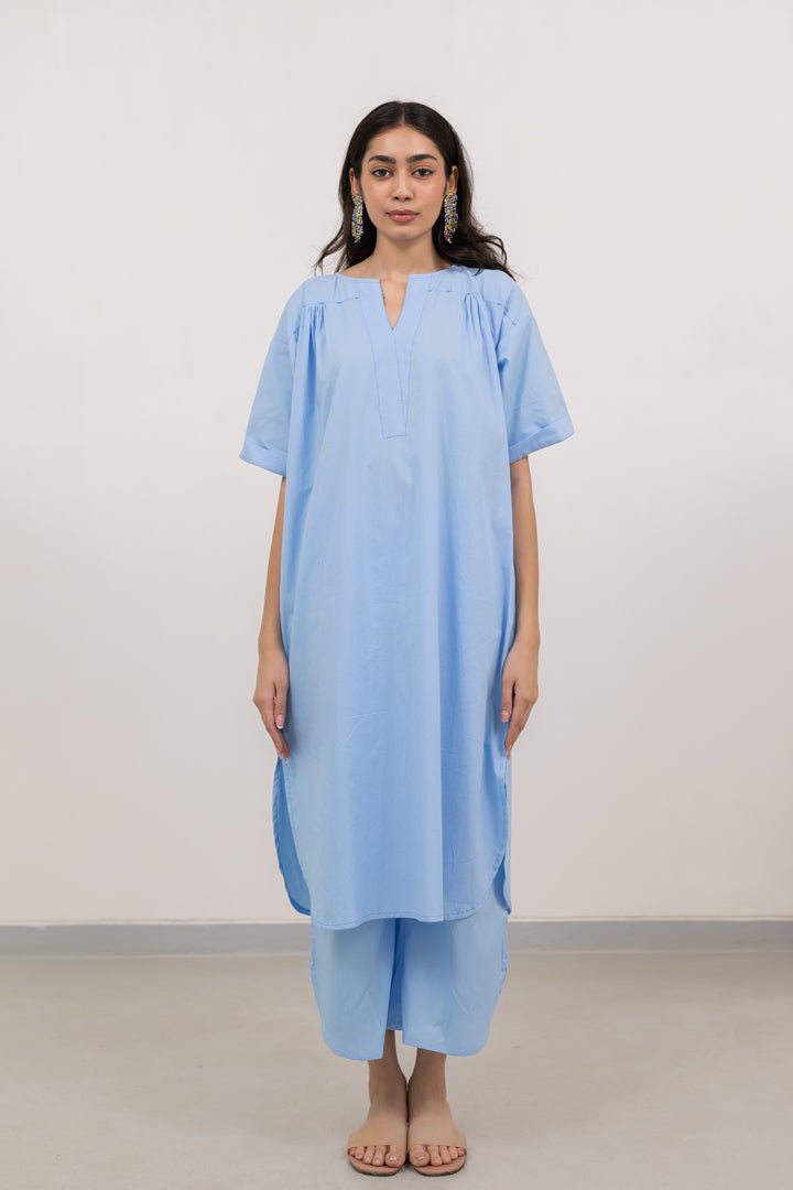 Sky Serenity Tunic Co - ord Set - CiceroniKurta Set, Everyday WearSilai Studio