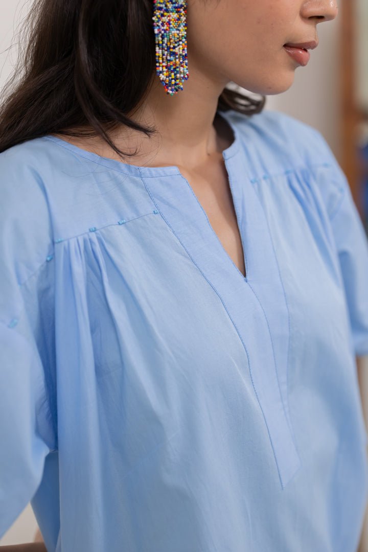 Sky Serenity Tunic Co - ord Set - CiceroniKurta Set, Everyday WearSilai Studio