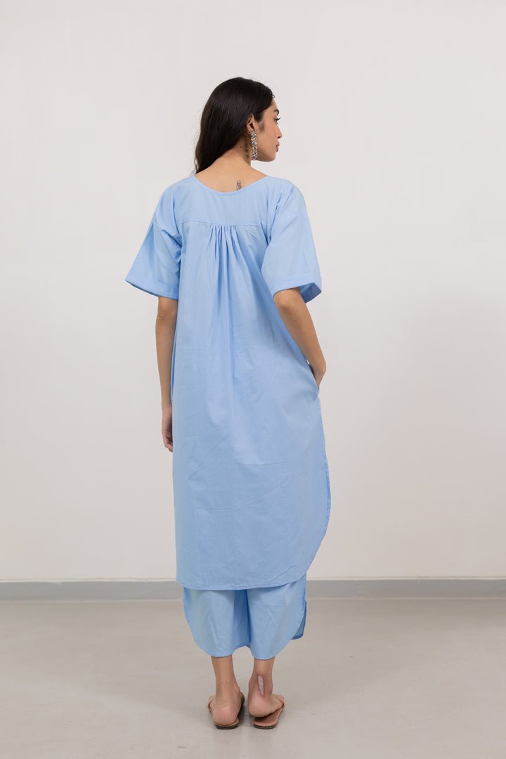 Sky Serenity Tunic Co - ord Set - CiceroniKurta Set, Everyday WearSilai Studio