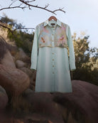 Skylark light blue Flap Dress - CiceroniShirt DressArtbeats by Keerthana