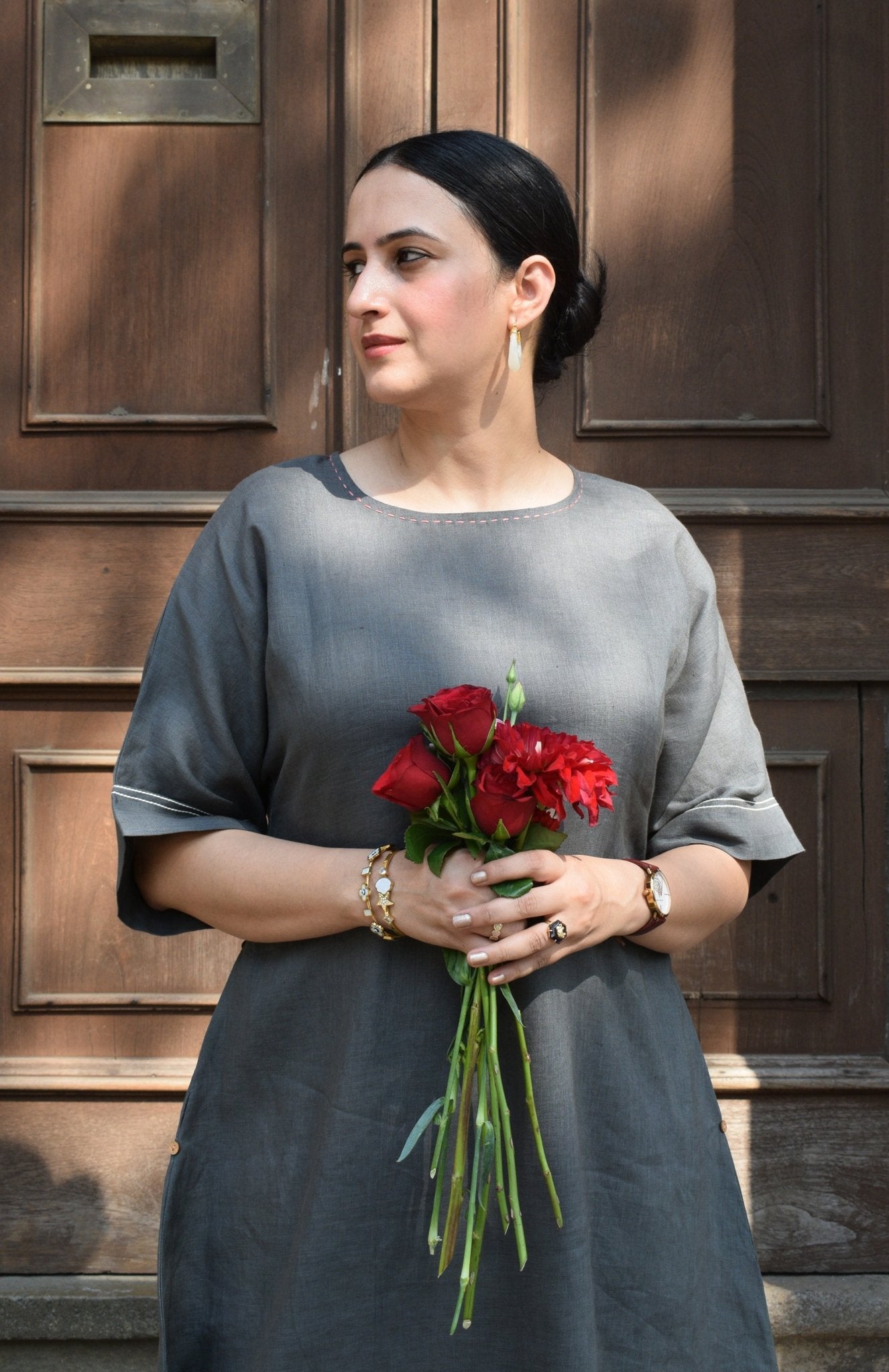 Slate Grey Linen Co - ord Set - CiceroniKurta Set, Everyday WearHouse of Moxa