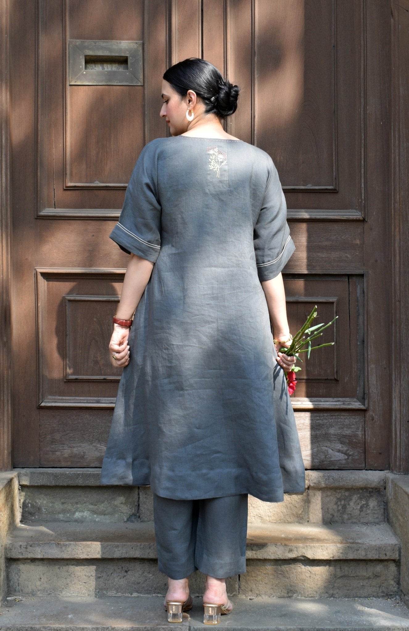 Slate Grey Linen Co - ord Set - CiceroniKurta Set, Everyday WearHouse of Moxa
