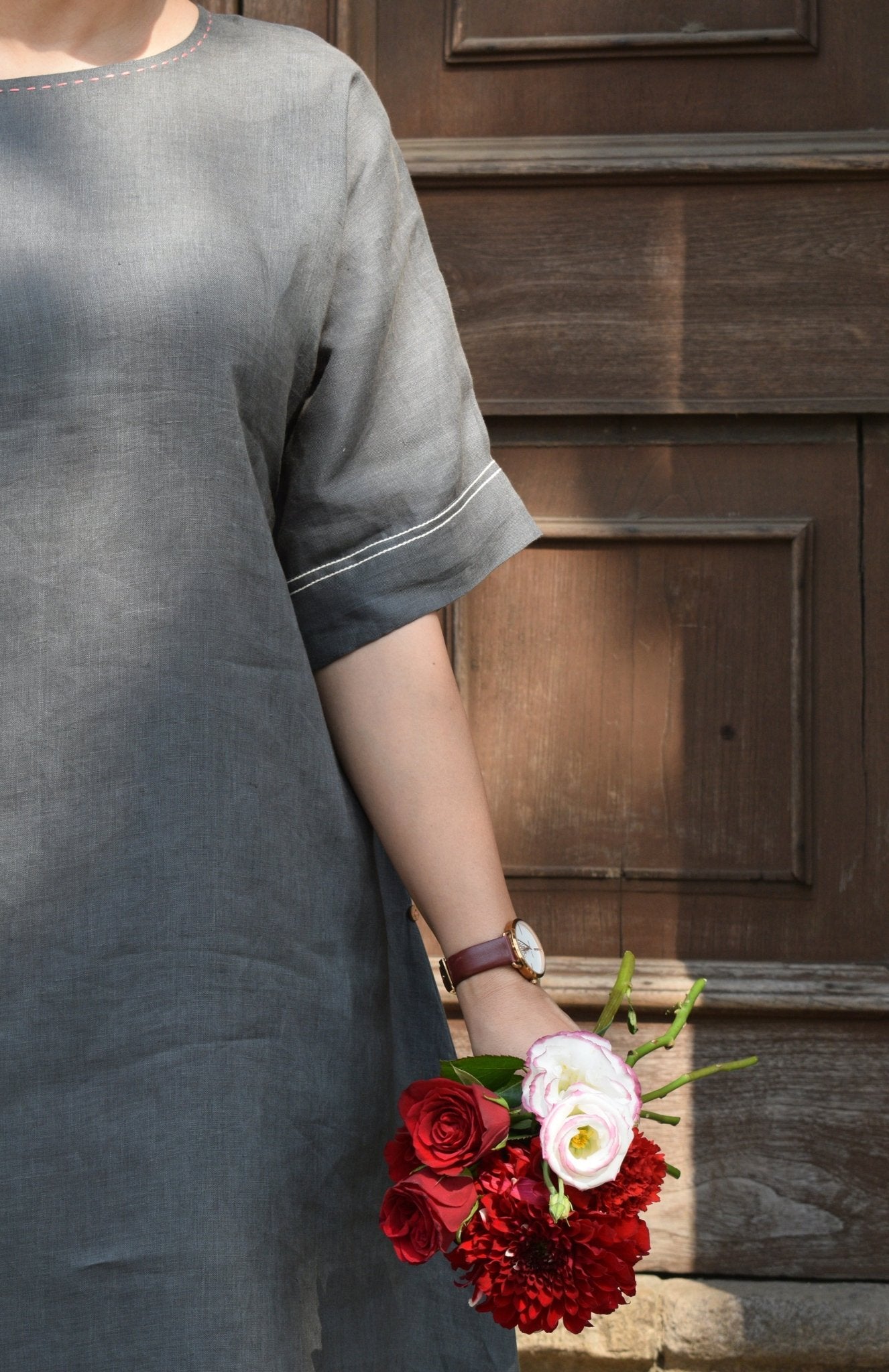 Slate Grey Linen Co - ord Set - CiceroniKurta Set, Everyday WearHouse of Moxa