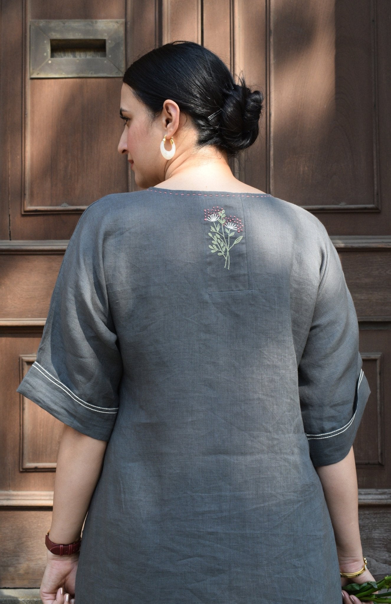 Slate Grey Linen Co - ord Set - CiceroniKurta Set, Everyday WearHouse of Moxa