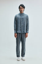 Slate Linen Embroidered Men's Raglan Shirt - CiceroniShirtSaphed