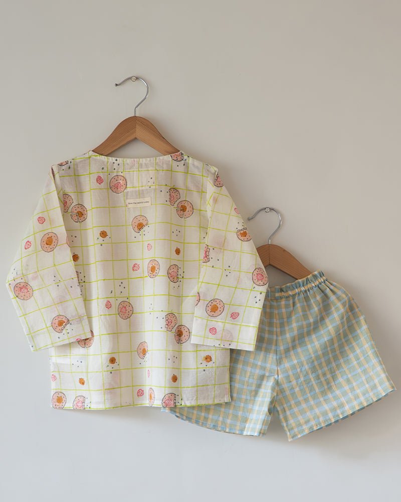 Sleepover Party Kurta and Shorts Co - ord Set - Cookie Print - CiceroniCo - ord SetLove The World Today