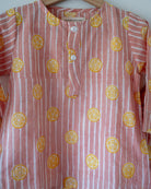 Sleepover Party Kurta and Shorts Co - ord Set - Lemon Drizzle Peach Print - CiceroniCo - ord SetLove The World Today