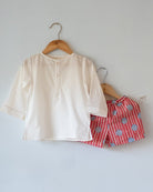 Sleepover Party Kurta and Shorts Co - ord Set - Lemon Drizzle Red Print - CiceroniCo - ord SetLove The World Today