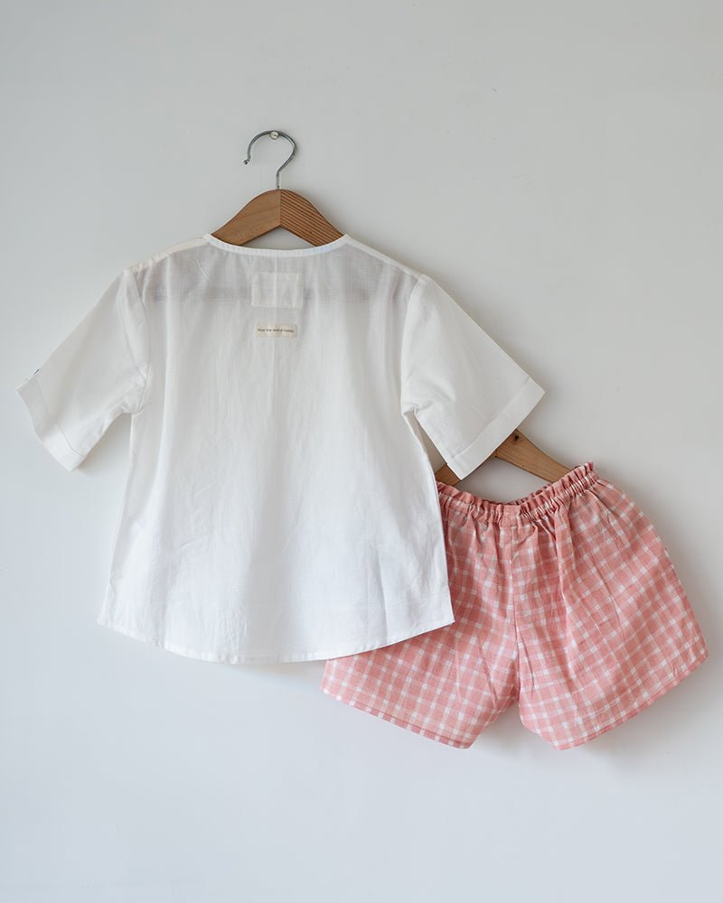 Sleepover Party Kurta and Shorts Co - ord Set - Warm Whiff print - CiceroniCo - ord SetLove The World Today