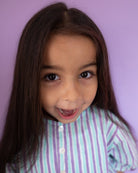 Sleepover Party Unisex Cotton Set with Purple Blue Striped Kurta and Shorts - CiceroniCo - ord SetLove The World Today