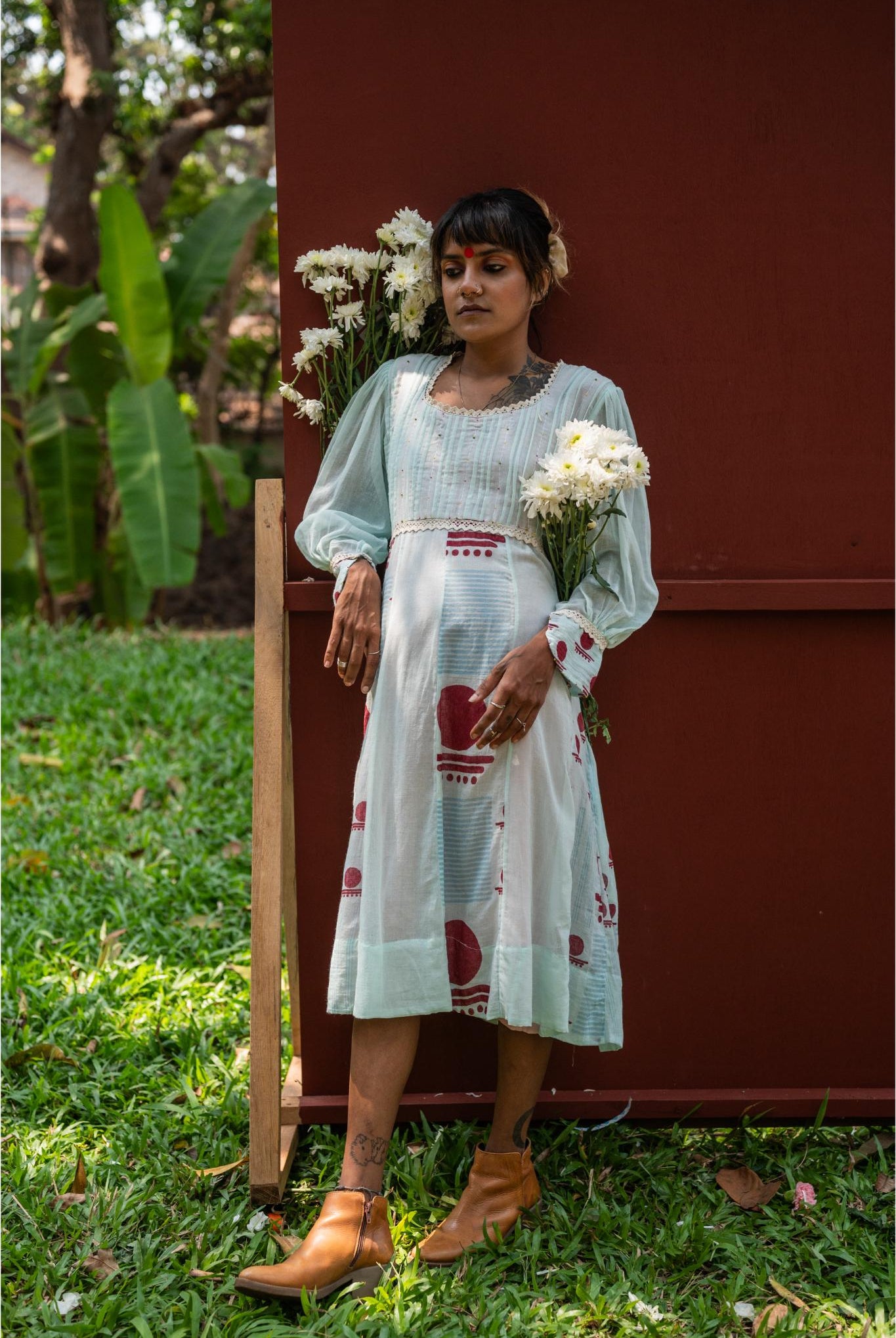 Snigdha A-line Panelled Dress - CiceroniDressesPrathaa