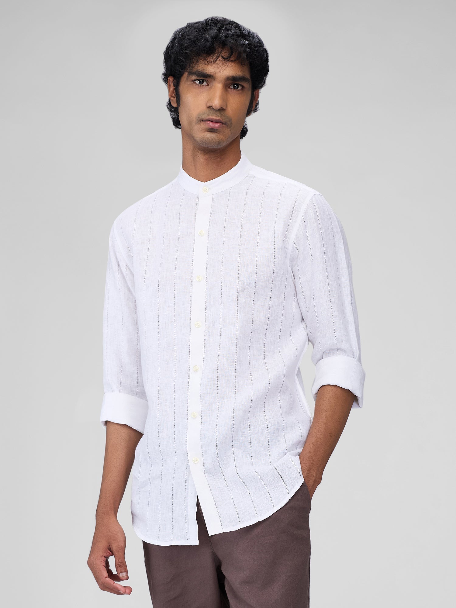 Snow 100% Linen Stripes Shirt - CiceroniMen Shirtsbhrāta