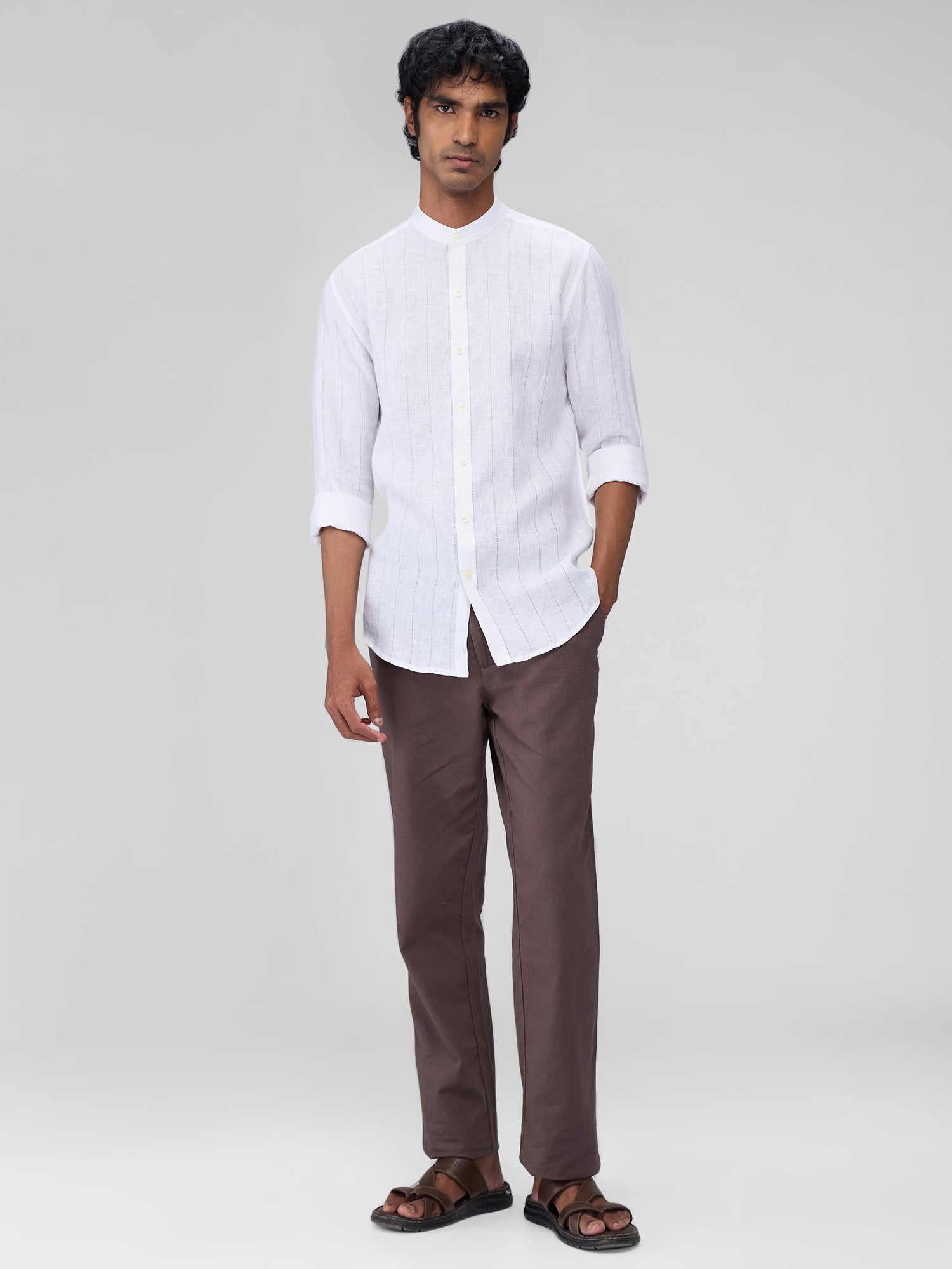 Snow 100% Linen Stripes Shirt - CiceroniMen Shirtsbhrāta