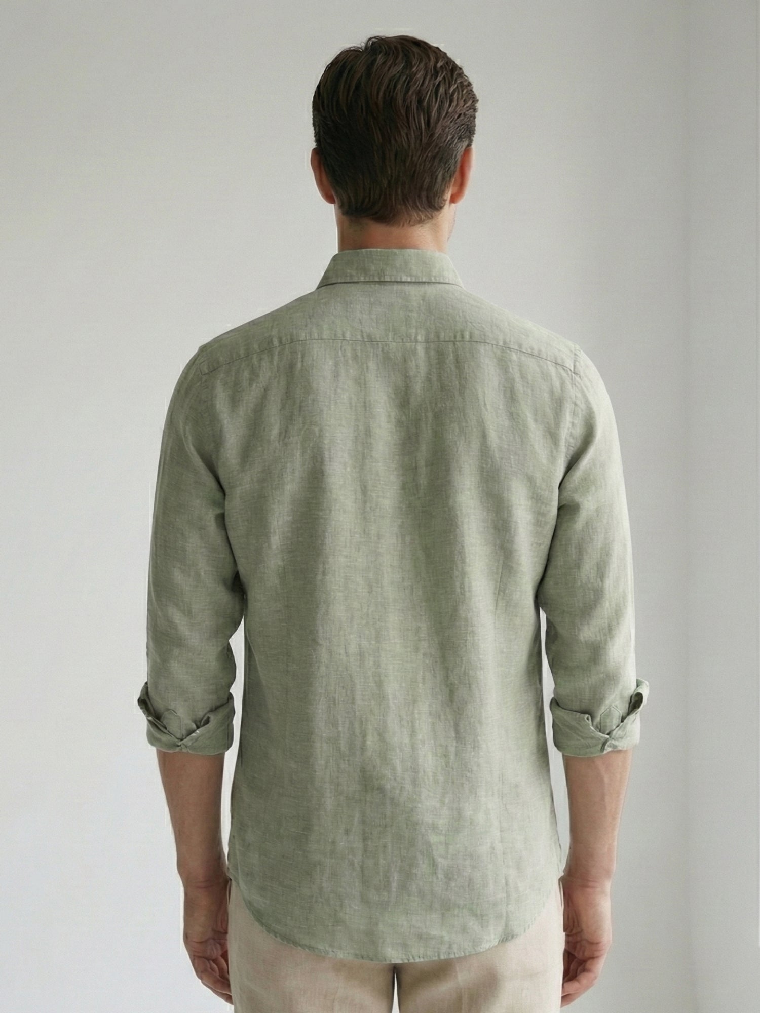 Soft Sage 100% Pure Linen Button Down - CiceroniMen Shirtsbhrāta