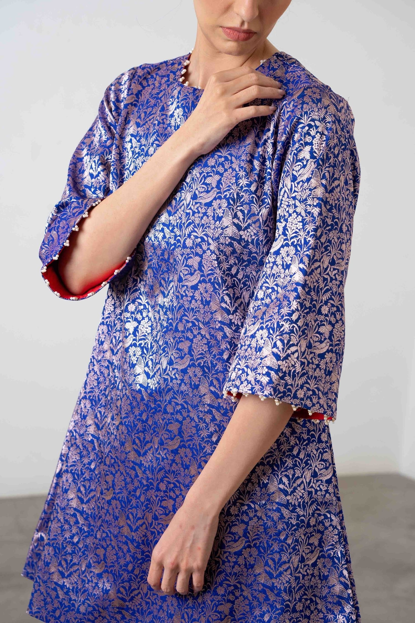 Sonal Kurta Set In Blue - CiceroniKurta Set, Festive WearShriya Singhi