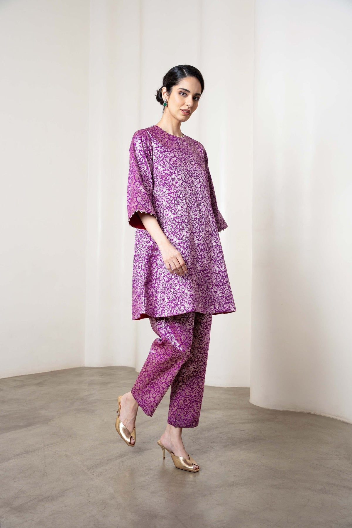 Sonal Kurta Set In Purple - CiceroniKurta Set, Festive WearShriya Singhi