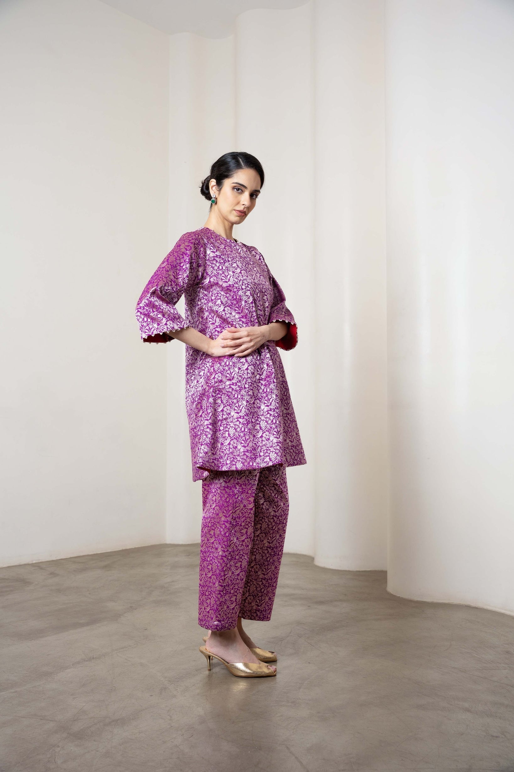 Sonal Kurta Set In Purple - CiceroniKurta Set, Festive WearShriya Singhi