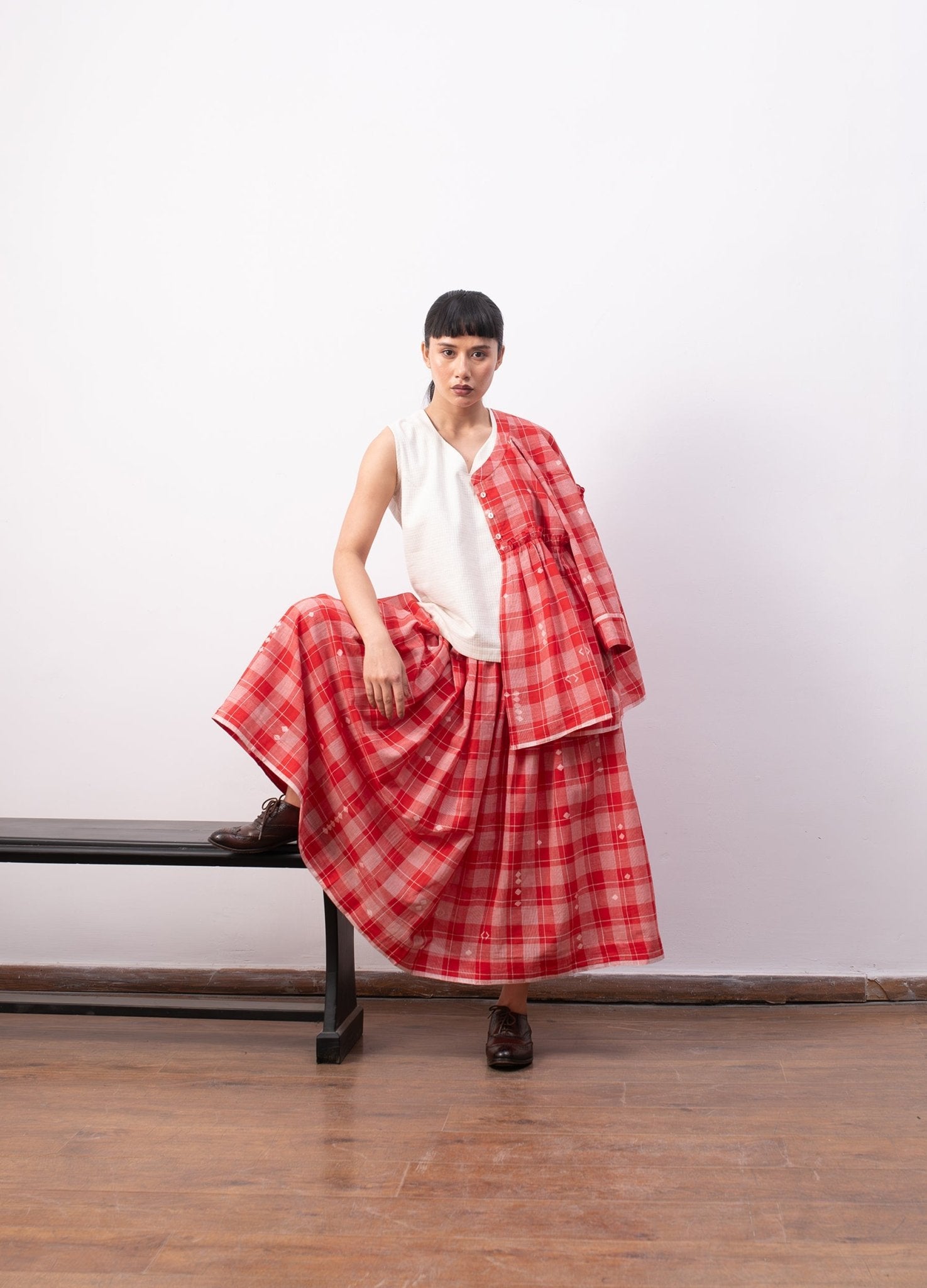 Sophie Layered Set - Red - CiceroniSkirt SetHiranya