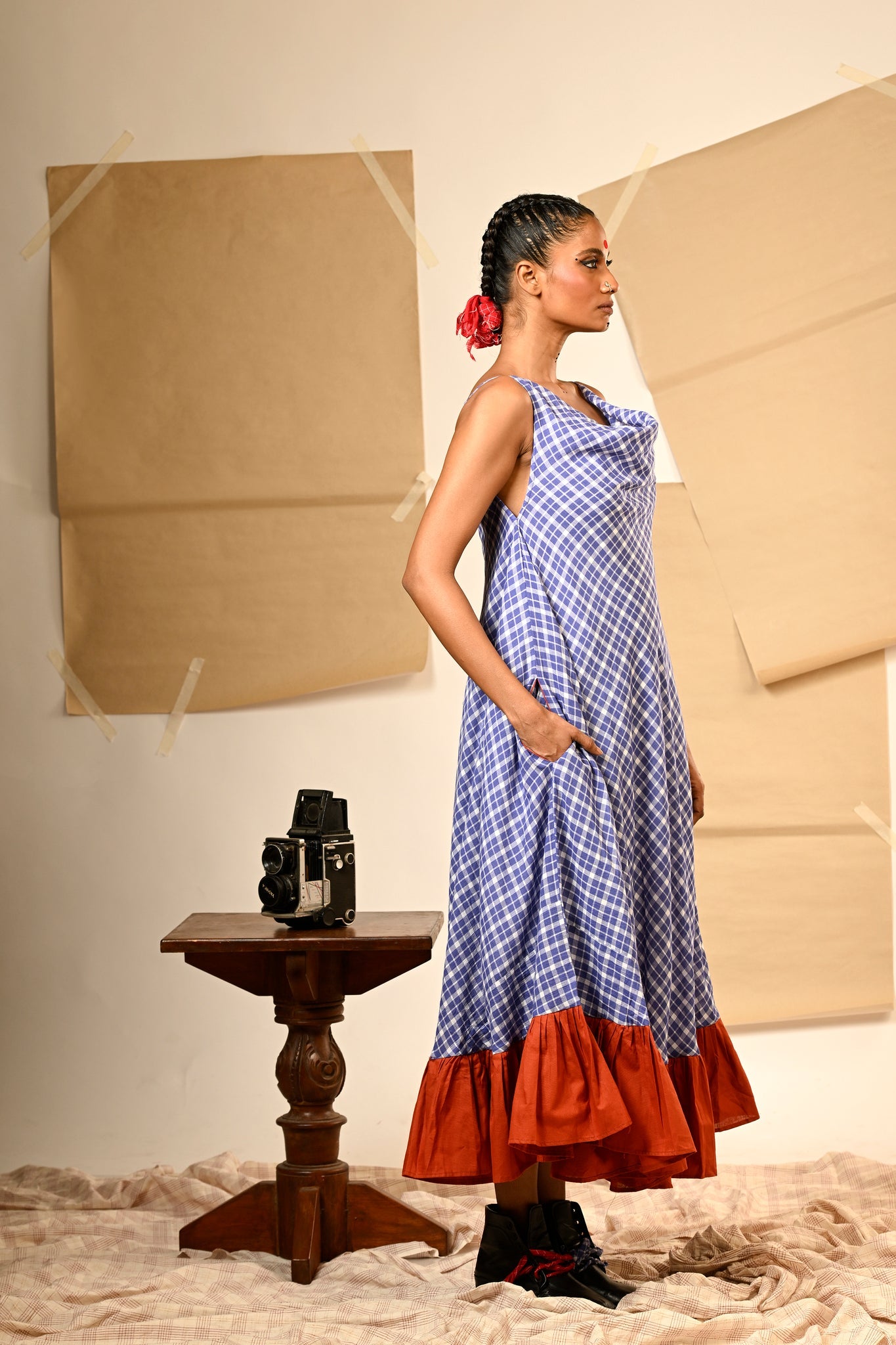 Spaghetti Cowl Dress - CiceroniDressesPrathaa