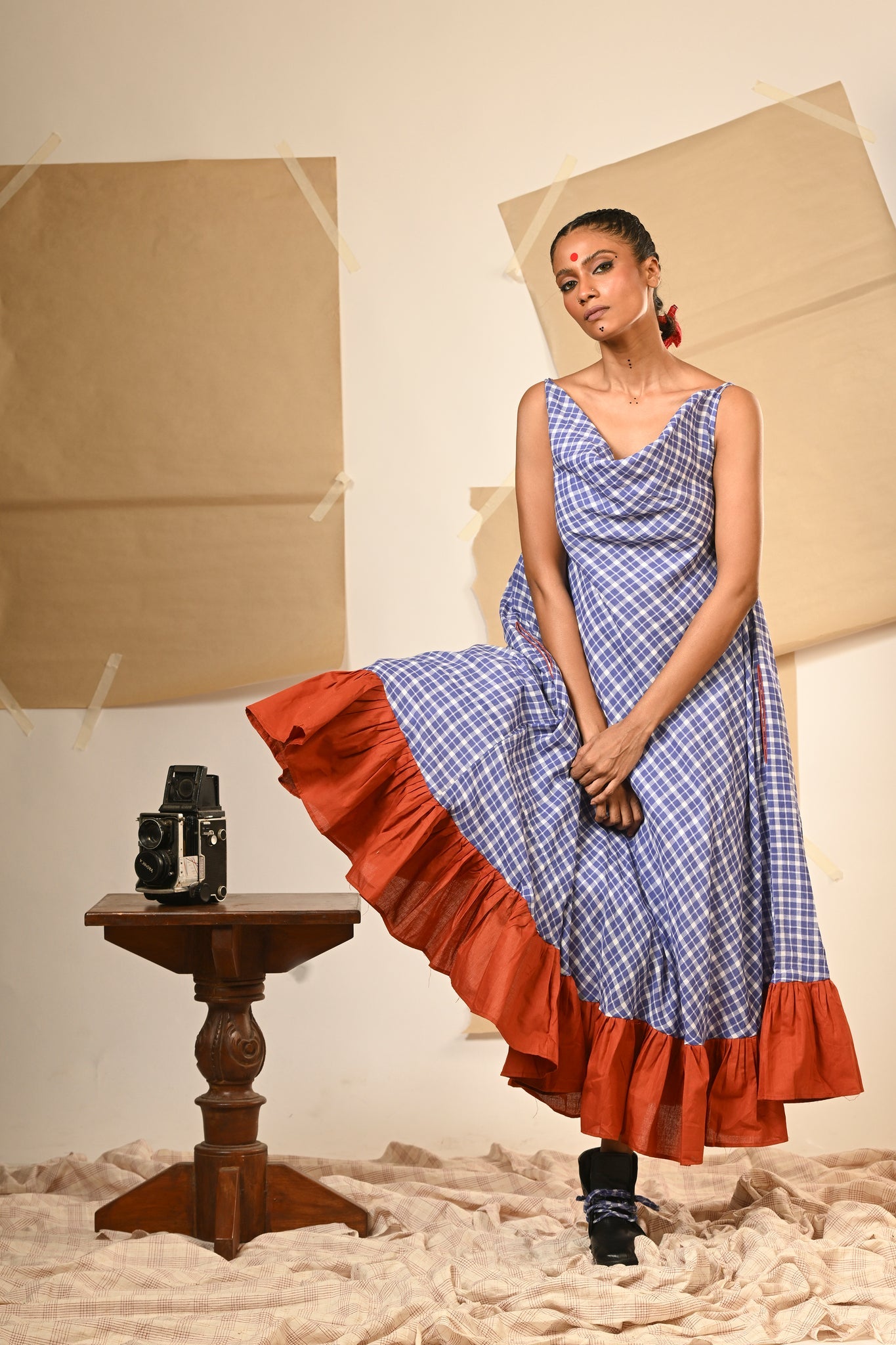 Spaghetti Cowl Dress - CiceroniDressesPrathaa