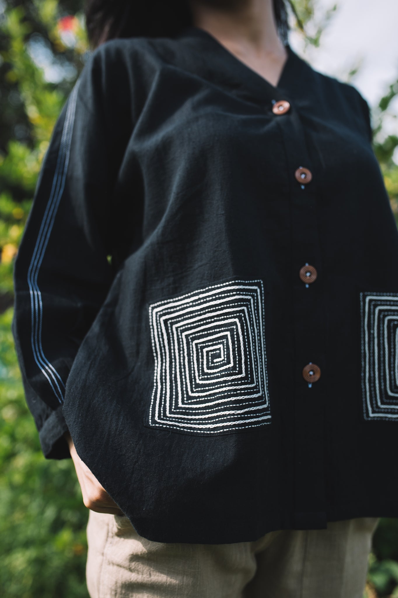 Spiral Pocket Shirt – Black - CiceroniShirtsIra